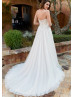 Beaded Ivory Embroidered Lace Tulle Effortlessly Beautiful Wedding Dress